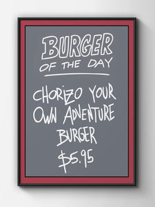 Custom Burger of The Day | Classic 8x12" Glossy Poster